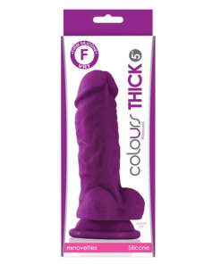 Colours Pleasures Thick 5" Dildo - Purple