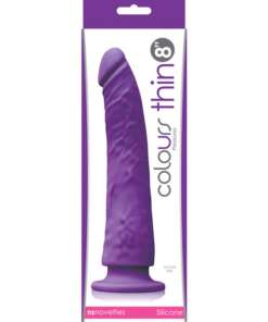 Colours Pleasures Thin 8" Dildo - Purple