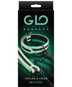 GLO Bondage Collar & Leash - Glow in the Dark