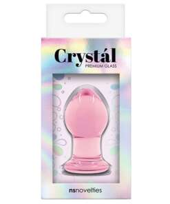 Crystal Glass Butt Plug Small - Pink
