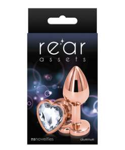 Rear Assets Rose Gold Heart Small - Clear