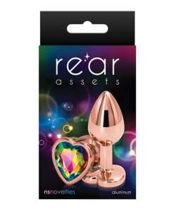Rear Assets Rose Gold Heart Small - Rainbow