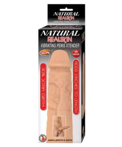 Natural Realskin Vibrating Penis Xtender - White