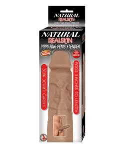 Natural Realskin Vibrating Penis Xtender - Brown