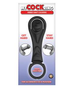 My Cock Ring Ribbed Shaft Cockring - Black