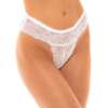 Helena Stretch Lace Open Back Crotchless Panty White S/M