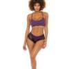 Claribel Ribbed jersey Bralette & Boyshort Italian Plum L/XL