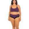 Claribel Ribbed jersey Bralette & Boyshort Italian Plum 1X/2X