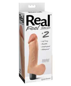 Real Feel No.2 Long 7.5" Vibe Waterproof - Mutli-speed Flesh