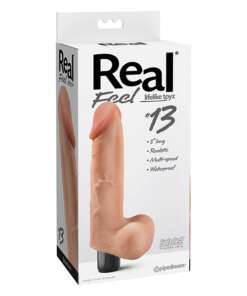 Real Feel No. 13  Long 8.5" Vibe Waterproof - Mutli-speed Flesh