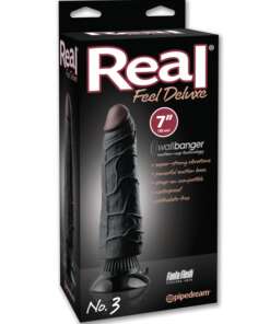 Real Feel Deluxe No. 3  7" Vibe Waterproof - Black