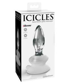 Icicles No. 91 Hand Blown Glass Butt Plug w/Suction Cup - Clear
