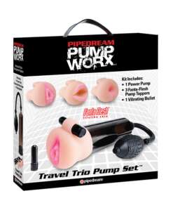 Pump Worx Travel Trio Pump Set - Power Pump, Bullet & 3 Attch.