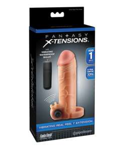 Fantasy X-tensions Vibrating Real Feel 2" Extension w/Ball Strap - Flesh