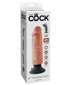 King Cock 6" Vibrating Cock - Flesh