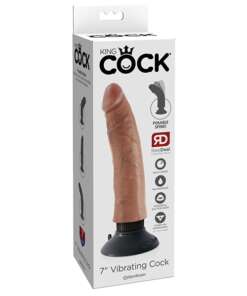 King Cock 7" Vibrating Cock - Tan
