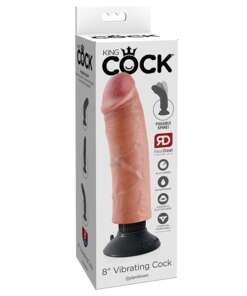 King Cock 8" Vibrating Cock - Flesh