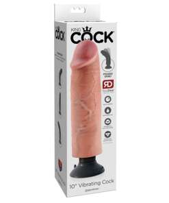 King Cock 10" Vibrating Cock - Flesh