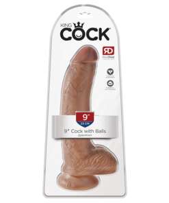 King Cock 9" Cock w/Balls - Tan