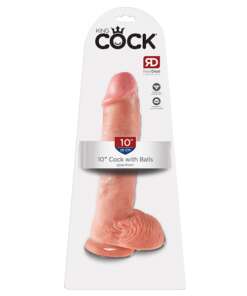 King Cock 10" Cock w/Balls - Flesh