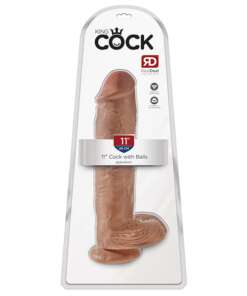 King Cock 11" Cock w/Balls - Tan