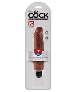 King Cock  7" Vibrating Stiffy - Brown