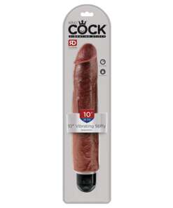 King Cock  10" Vibrating Stiffy - Brown