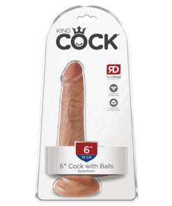 King Cock 6" Cock w/Balls - Tan