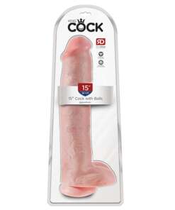 King Cock 15" Cock w/Balls - Flesh