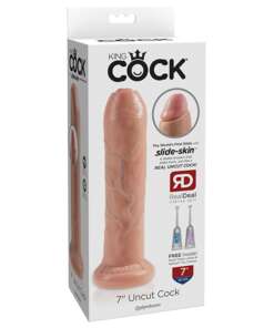 King Cock 7" Uncut Dildo - Flesh