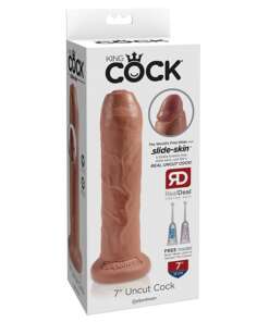 King Cock 7" Uncut Dildo - Tan