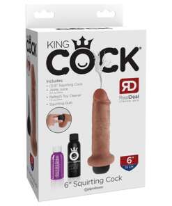 King Cock 6" Squirting Cock - Tan