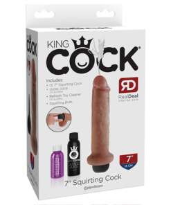 King Cock 7" Squirting Cock - Tan