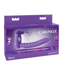 Fantasy C-Ringz Silicone Double Pene Rabbit - Purple