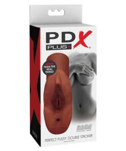 PDX Plus Perfect Pussy Double Stroker - Brown