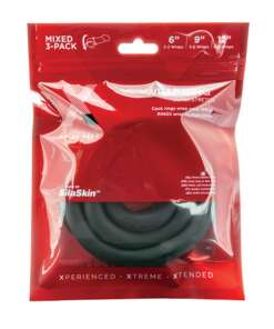 Xplay Gear 6", 9" & 12" Ultra Wrap Rings - Pack of 3 Black