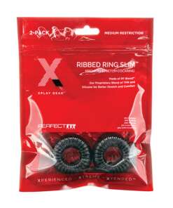 Xplay Gear Mixed Pack Ribbed Ring and Ribbed Ring Slim - Black - Pack of 2