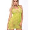 Pink Lipstick Festival Flirt Net Dress Green O/S