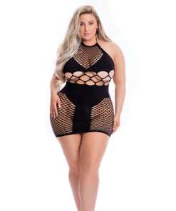 Pink Lipstick Girl Gone Bad Dress Black QN