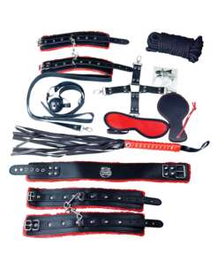 Plesur Deluxe Bondage Kit - Black/Red