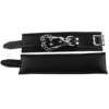 Rouge Padded Leather Wrist Cuffs - Black
