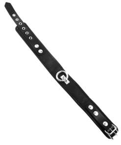 Rouge Plain Leather Collar - Black