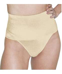 Rago Shapewear Soft Wide Band Thong Shaper Beige 2X