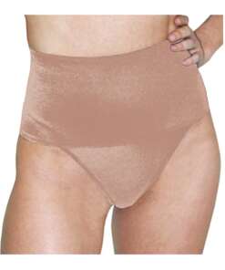 Rago Shapewear Soft Wide Band Thong Shaper Mocha 2X