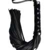 Rouge Short Leather Flogger w/Studs - Black