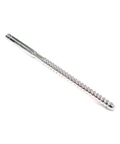 Rouge Stainless Steel Ribbed Solid Urethral Probe - 16.5 cm Long