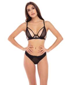 Rene Rofe New in Town Bra & Panty Black S/M