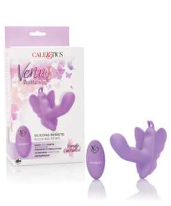 Venus Butterfly Silicone Remote Rocking Penis - Purple