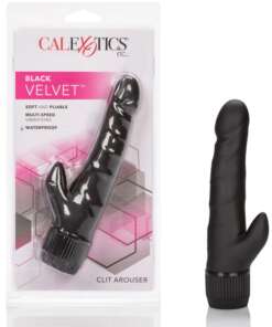 Futurotic Black Velvet 5" Dong w/Clit Stimulator - Black