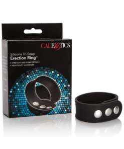 Silicone Tri-Snap Erection Ring - Black